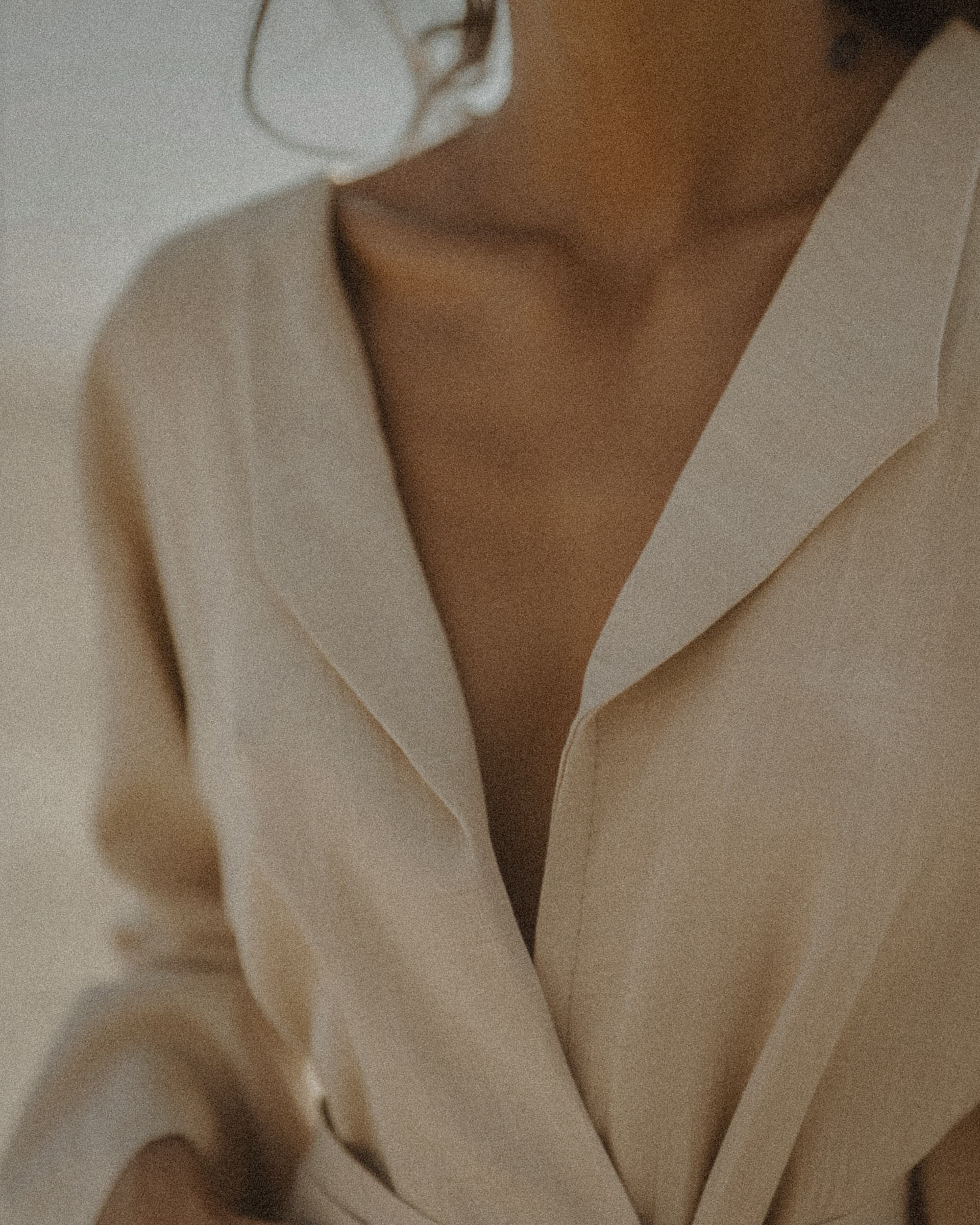Woman in robe feeling confident and relaxed