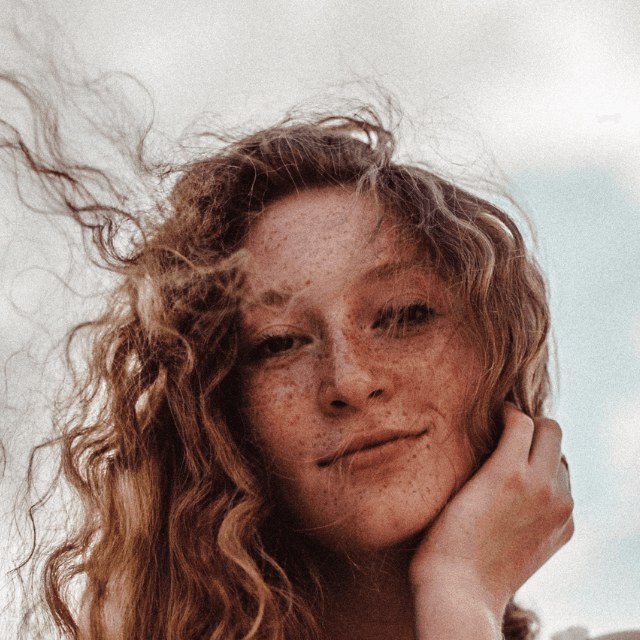 Teen with healthy, confident skin