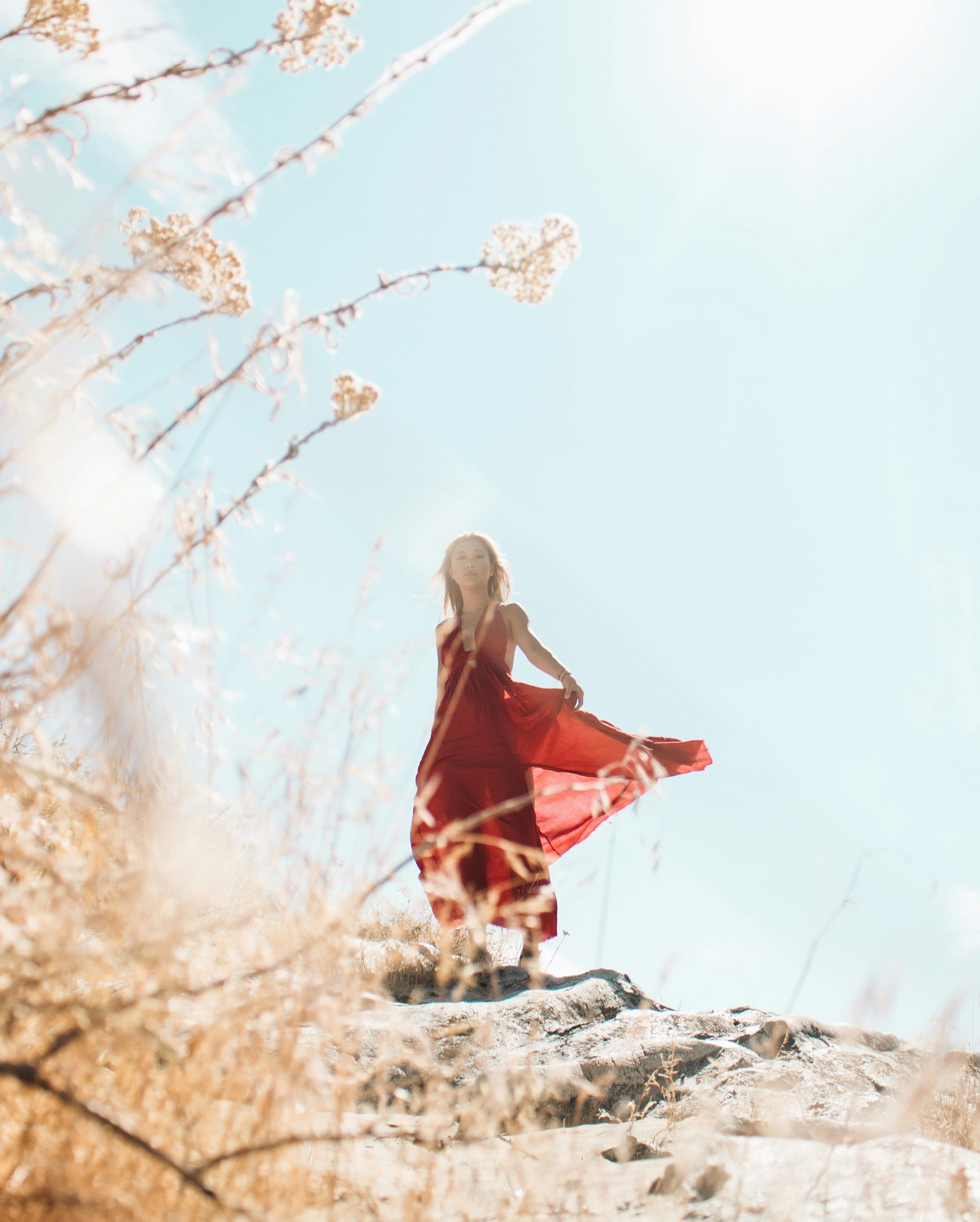 Woman embracing natural beauty outdoors